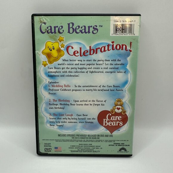 Care Bears Celebration 3 Episodes DVD Sterling Entertainment Color - Picture 3 of 4
